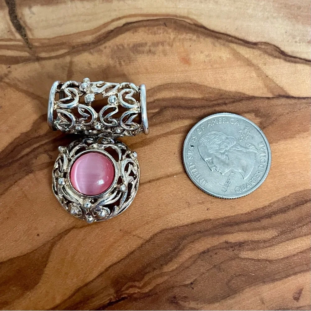 Vintage Premier Designs Silver and Pink Pendant